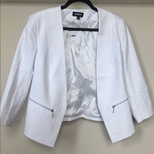 White zipper pocket Blazer